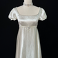 Alluring Square Neck Beads Prom Dress Ivory Satin A-Line Evening Dress C9891