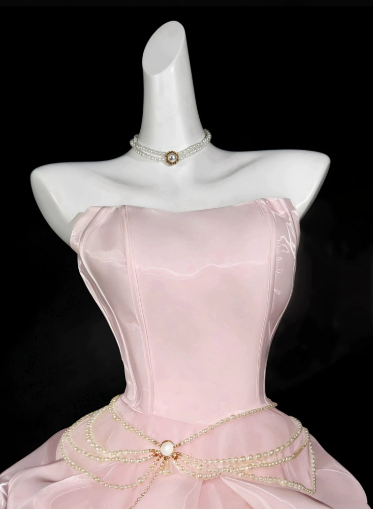Mini robe de soirée en satin, sans bretelles, sans manches, ligne a, simple, C899