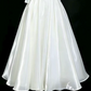 Enchanting Spaghetti Straps Prom Dress White Satin A-Line Evening Dress C9894
