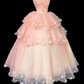 Dreamy Strapless Pink Ball Gown Appliques Beads Tiered Sweet 16 Dresses C9895