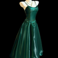 Robe de bal de princesse bustier à volants en satin long, robe de soirée C8117