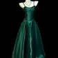Robe de bal de princesse bustier à volants en satin long, robe de soirée C8117