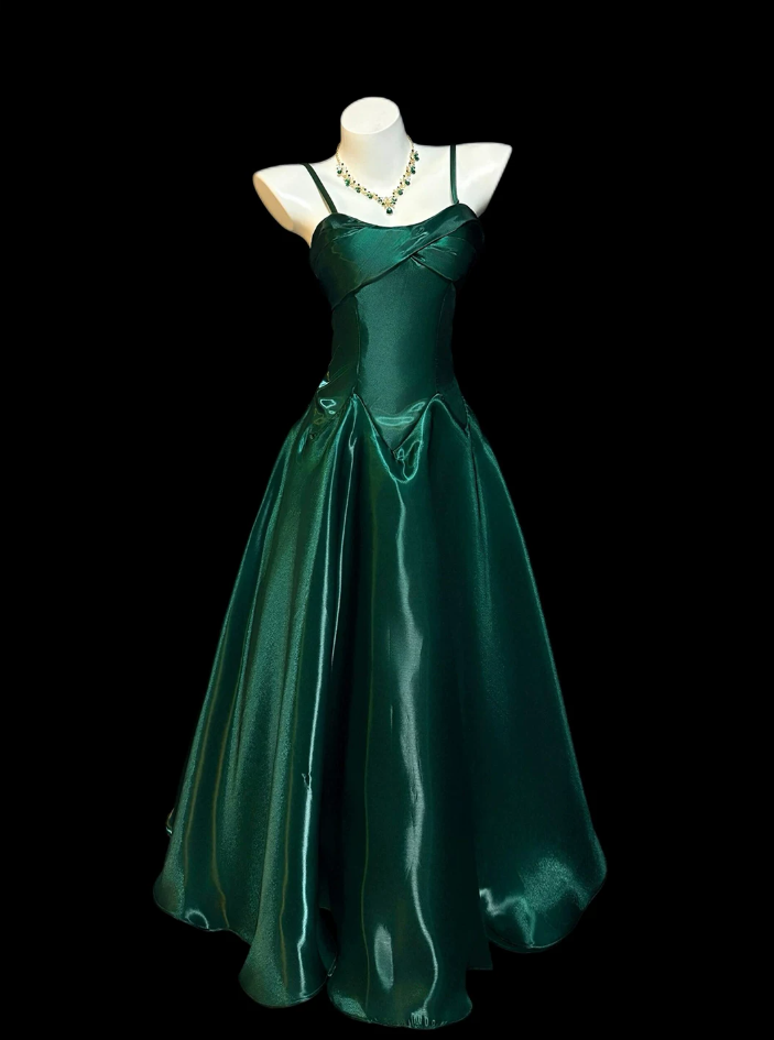 Robe de bal de princesse bustier à volants en satin long, robe de soirée C8117