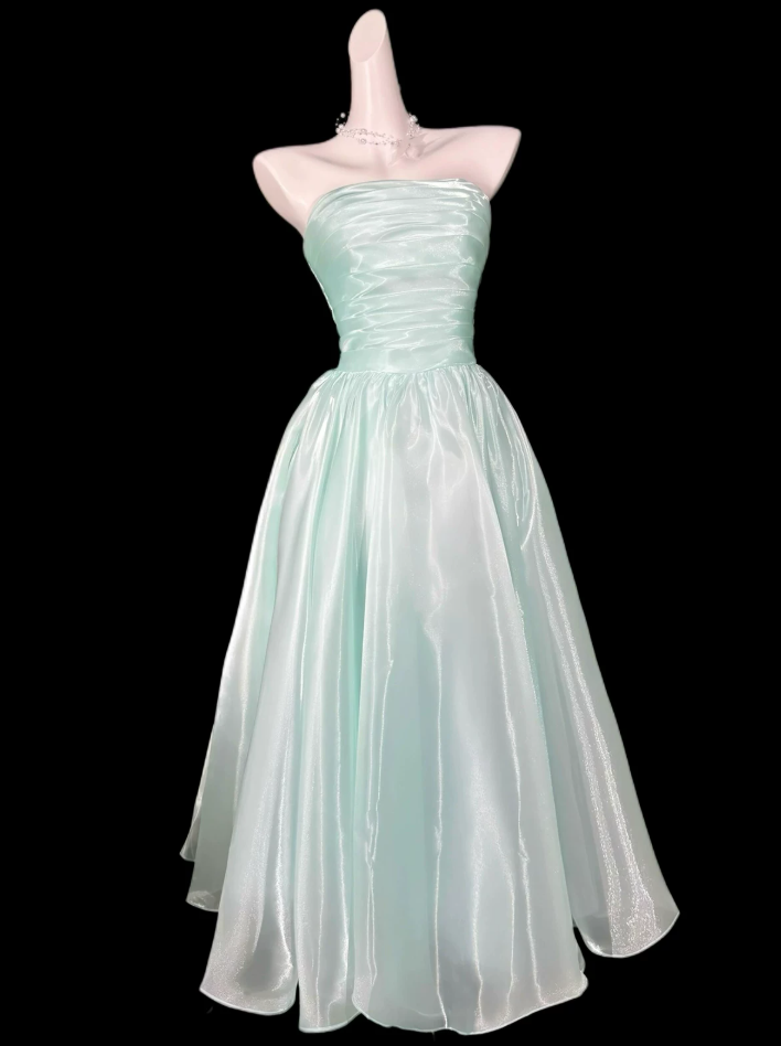 Robe de bal de princesse bustier à volants en satin long, robe de soirée C8117
