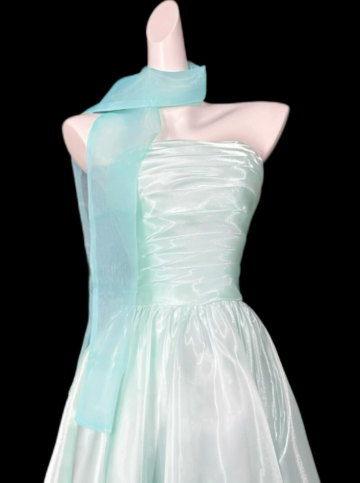 Robe de bal de princesse bustier à volants en satin long, robe de soirée C8117