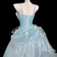 Glam Spaghetti Straps Prom Dress Blue Appliques A-Line Evening Dress C9903