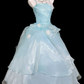 Glam Spaghetti Straps Prom Dress Blue Appliques A-Line Evening Dress C9903