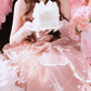 Fascinating Strapless Prom Dress Pink Sequins Tiered A-Line Evening Dress C9904