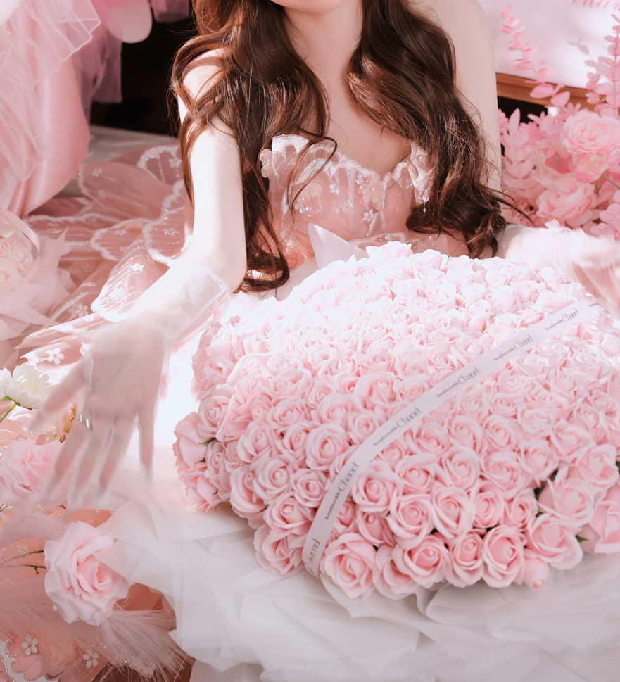 Fascinating Strapless Prom Dress Pink Sequins Tiered A-Line Evening Dress C9904