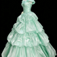 Classical Off-Shoulder Pleated Prom Dress Green Satin Tiered A-Line Evening Dress C9908