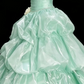 Classical Off-Shoulder Pleated Prom Dress Green Satin Tiered A-Line Evening Dress C9908