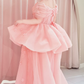 Robe de bal de princesse bustier à volants en satin long, robe de soirée C8117