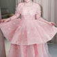 Robe de bal de princesse bustier à volants en satin long, robe de soirée C8117