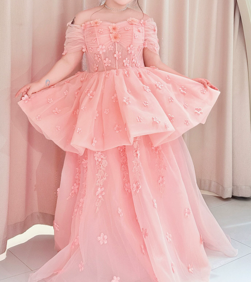 Robe de bal de princesse bustier à volants en satin long, robe de soirée C8117