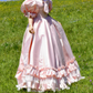 Adorable V Neck Lace Bows Prom Dress Pink Short Sleeve A-Line Evening Dress C9913