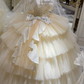 Robe de bal de princesse bustier à volants en satin long, robe de soirée C8117