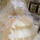 Robe de bal de princesse bustier à volants en satin long, robe de soirée C8117
