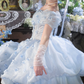 Robe de bal de princesse bustier à volants en satin long, robe de soirée C8117