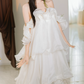 Chic Off-Shoulder Wedding Dresses Tiered Ruffles A-Line Bridal Dress C9918