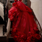 Robe de bal de princesse bustier à volants en satin long, robe de soirée C8117
