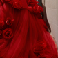 Robe de bal de princesse bustier à volants en satin long, robe de soirée C8117
