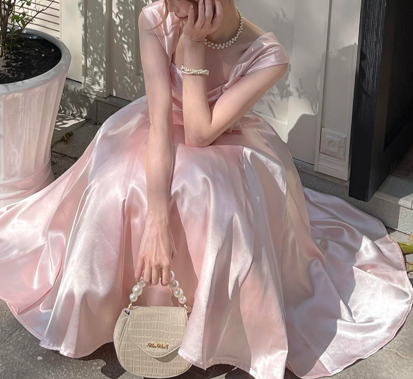 Robe de bal de princesse bustier à volants en satin long, robe de soirée C8117