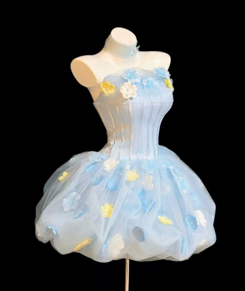 Mini robe de soirée en satin, sans bretelles, sans manches, ligne a, simple, C899