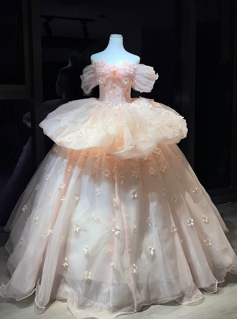 Robe de bal de princesse bustier à volants en satin long, robe de soirée C8117