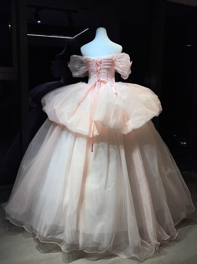 Robe de bal de princesse bustier à volants en satin long, robe de soirée C8117