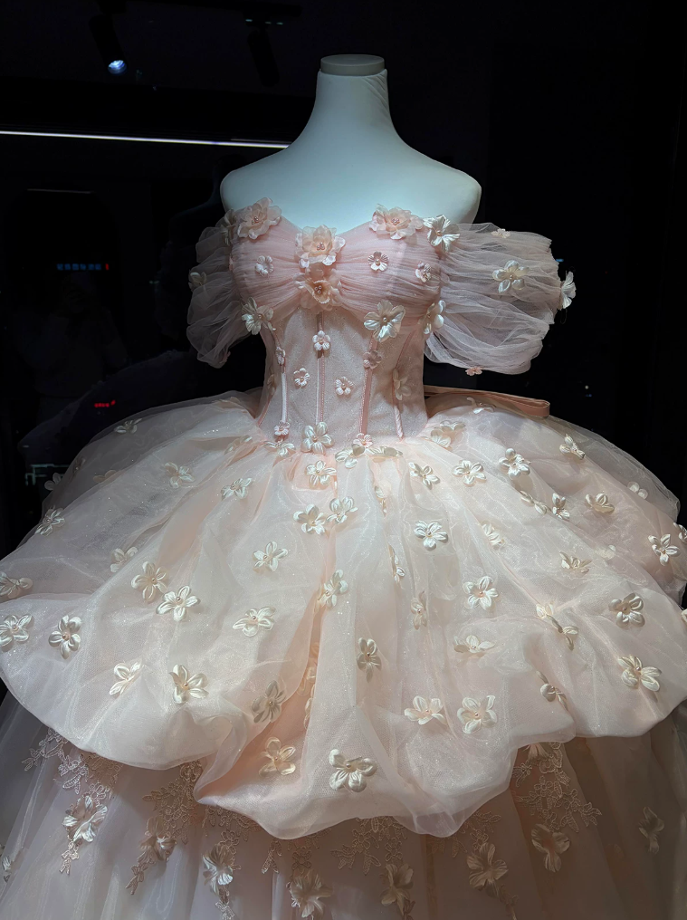 Robe de bal de princesse bustier à volants en satin long, robe de soirée C8117