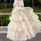 Robe de bal de princesse bustier à volants en satin long, robe de soirée C8117