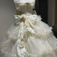 Robe de bal de princesse bustier à volants en satin long, robe de soirée C8117