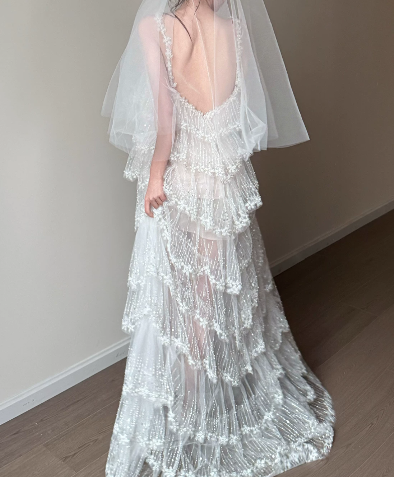 Robe de bal de princesse bustier à volants en satin long, robe de soirée C8117