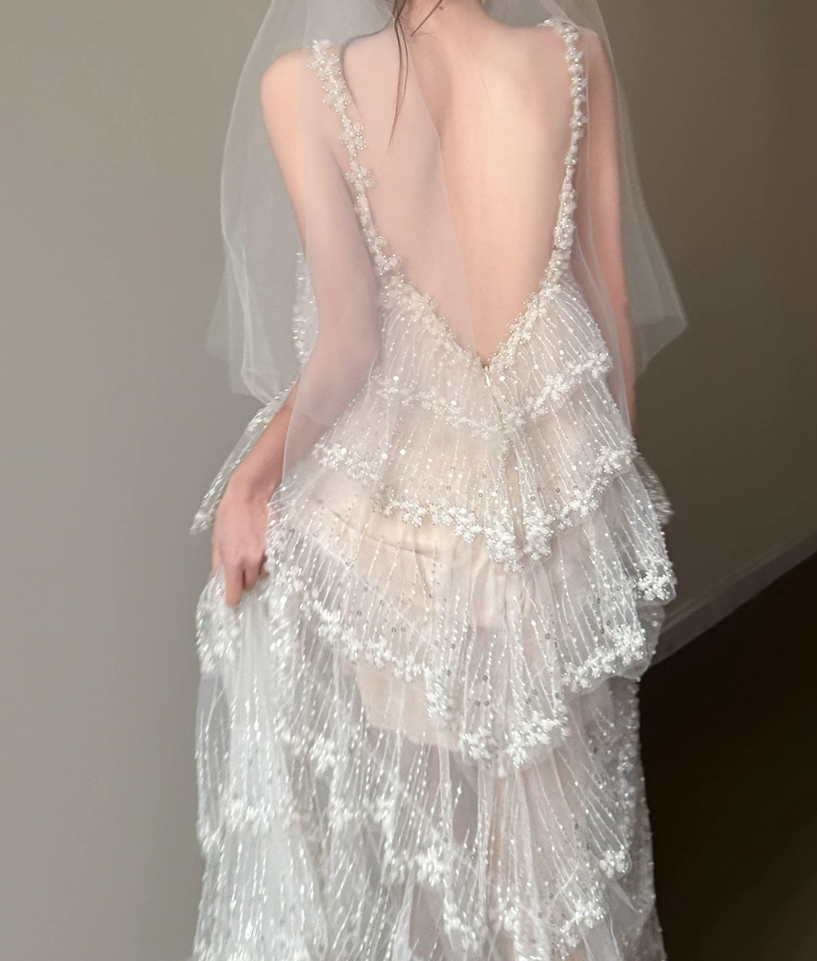 Robe de bal de princesse bustier à volants en satin long, robe de soirée C8117