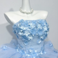 Elegant Strapless Blue Homecoming Dress Appliques A-Line Birthday Dress C9931