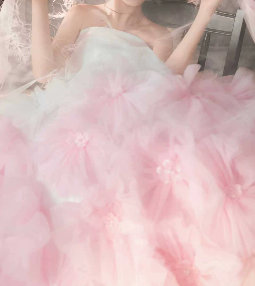 Robe de bal de princesse bustier à volants en satin long, robe de soirée C8117