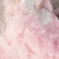 Robe de bal de princesse bustier à volants en satin long, robe de soirée C8117