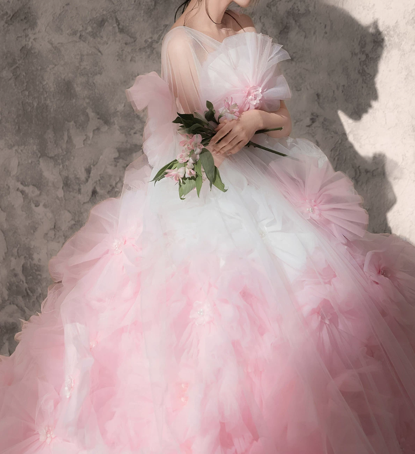 Robe de bal de princesse bustier à volants en satin long, robe de soirée C8117