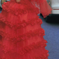 Attractive Off-Shoulder Red Prom Dress Ruffles A-Line Evening Dress C9934