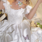 Superbe robe de mariée sirène bustier en satin et tulle, longue et en dentelle, C4563