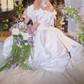 Superbe robe de mariée sirène bustier en satin et tulle, longue et en dentelle, C4563