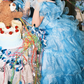 Vintage Off-Shoulder Homecoming Dress Blue Ruffles A-Line Birthday Dress C9938