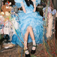 Vintage Off-Shoulder Homecoming Dress Blue Ruffles A-Line Birthday Dress C9938