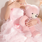 Robe de bal de princesse bustier à volants en satin long, robe de soirée C8117