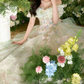 Ornate Off-Shoulder Green Homecoming Dress Appliques Tulle A-Line Birthday Dress C9943