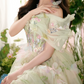 Ornate Off-Shoulder Green Homecoming Dress Appliques Tulle A-Line Birthday Dress C9943