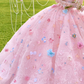 Robe de bal de princesse bustier à volants en satin long, robe de soirée C8117