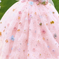 Robe de bal de princesse bustier à volants en satin long, robe de soirée C8117
