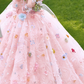 Robe de bal de princesse bustier à volants en satin long, robe de soirée C8117