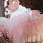 Graceful Off-Shoulder Prom Dress Pink Appliques Lace A-Line Evening Dress C9946